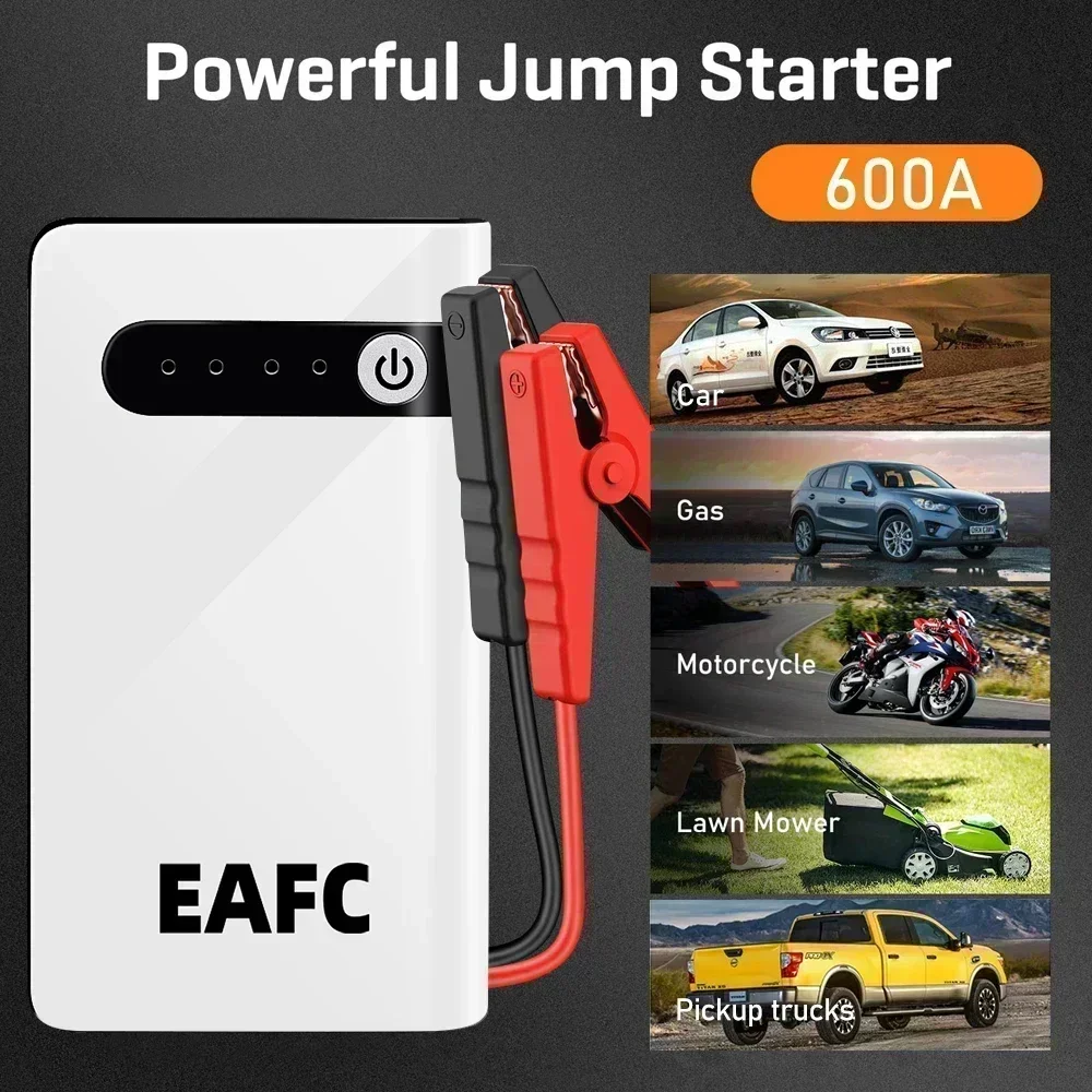 Car Jump Starter Car Jump Starter 600A Battery Charger 12000mAh Emergency Power Bank Booster with LED Lighting Starting Device for 12V Cars