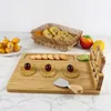 Bamboo Tray Cheese Board Set With Cheese Knife Portable Outdoor Dinner Plates Hotel Restaurant Decoration Accessories Party Sets 5