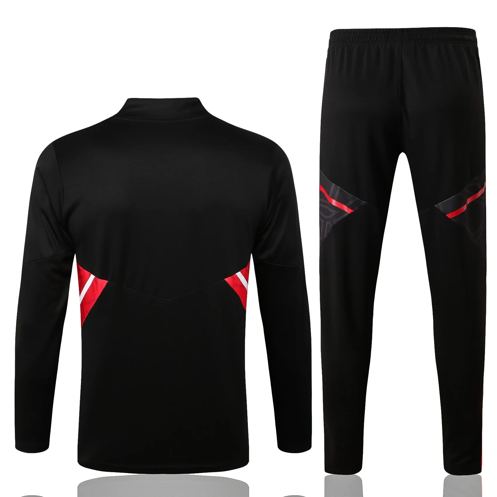 Adidas Soccer Jerseys Men Sweat Absorbing Fashionable Breathable Anti-wrinkle Sportswear Training Suit Black and Red
