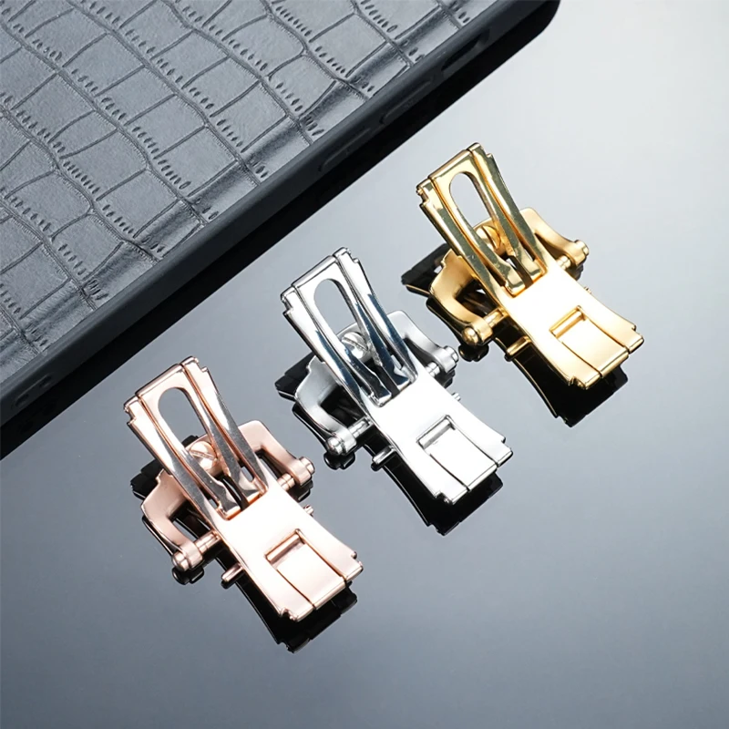 Elegant Stainless Steel Deployment Watch Clasp, 18mm