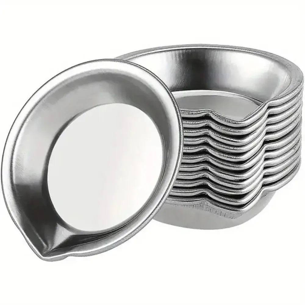 Makeup Palette 12Pcs Stainless Steel Small Round Paint Tray Artist Watercolours Paint Mixing Palette Tray For Artist