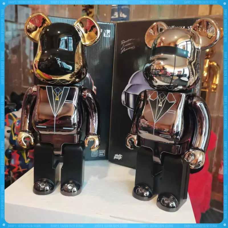 

400% Violent Bear Bearbrick Daft Punk Anime Figure Painting Black Basquiat Sculpture Statue Bear Brick Action Figurine Gifts