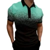 Gradient Polo Shirts For Men Casual 3d Print Short Sleeved Lapel Tops Breathable Quick Dry Fashion Oversized Golf Sports T-Shirt 4
