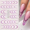 8pcs Gradient French Line Water Nail Stickers Set Colorful Stripe Ombre Designs Decals Guides for DIY Decoration Stencil Tools 3