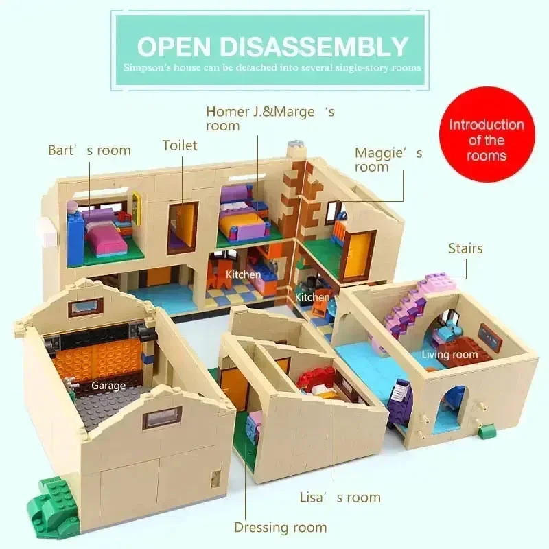 2580 PCS Building Block Toys The Simp House Compatible Bricks Education Toy