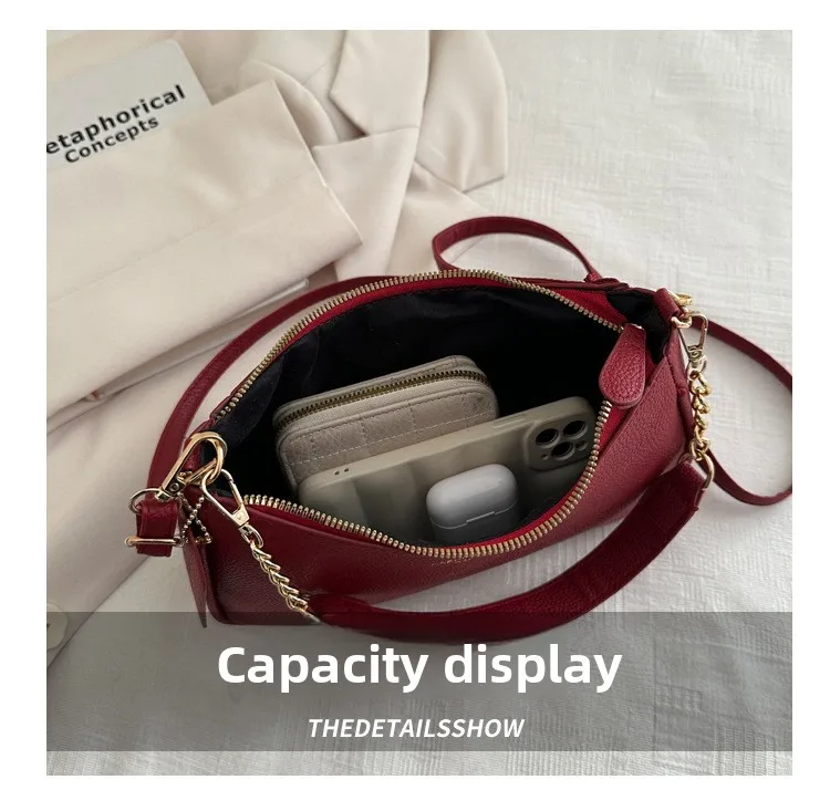 Fashion Classic Letter Graphic Design Solid Color PU Leather Crescent Y2K Underarm Shoulder Bags for Women's Tote Crossbody Bags