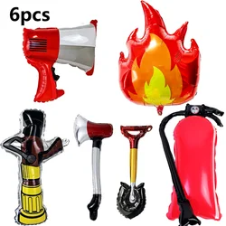 Firefighter Party Decoration Balloon Set - Fire Engine, Airplane & Ambulance Foil Balloons (Black)