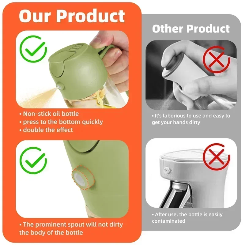 500ml Plastic Spray Oil Sprayer Bottle Spray Oil Dispenser Oil Jar Cruet BBQ Kitchen Baking Roasting Picnic Kitchen Tool New