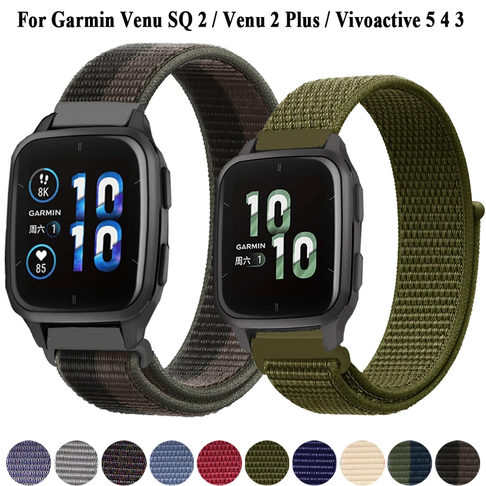 Mugust 20mm Cinturino per Garmin Venu Sq/Venu 2 Plus/Venu Sq Music, Cinturino di Sport Silicona Ricambio Compatibile per Garmin Vivomove 3/4/3 Music/HR/ Luxe/Style/Forerunner 245/645 Music(Blu