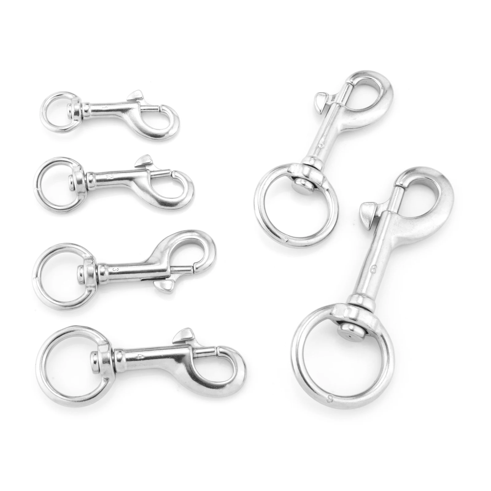 63/71/81/90/97/119mm Round Swivel Eye Bolt Snap Hooks 316 Stainless Steel  Clips for Diving Marine Rigging Key Chain Hardware 1PC