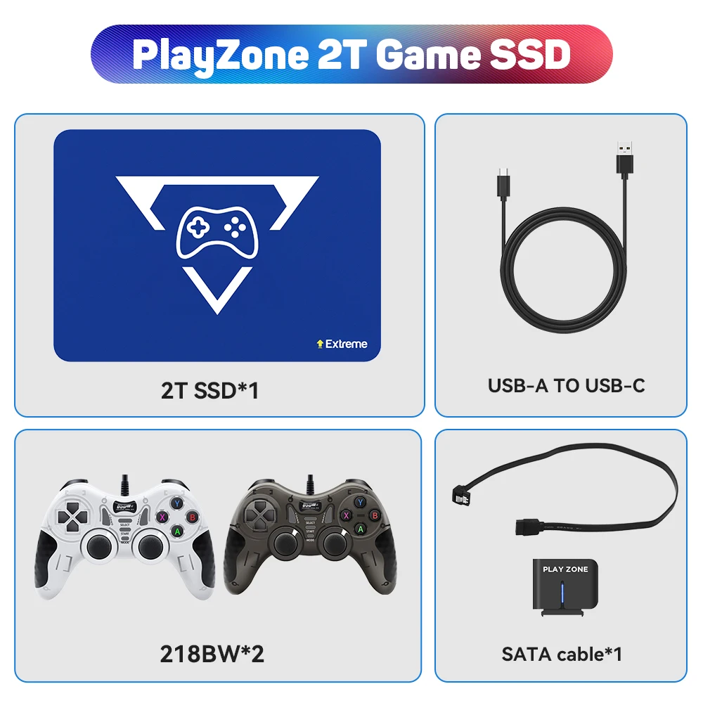 2TB ゲームエミュレーションハードドライブ、20000 レトロ/PC ゲーム