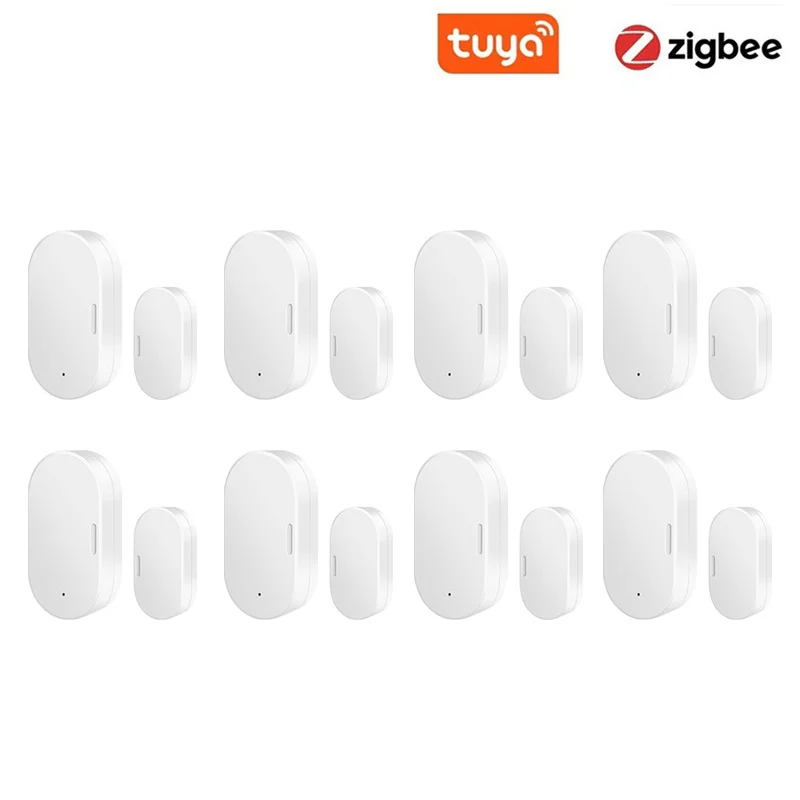 Tuya Door Window Sensor Zigbee Smart Home Security Detector Alarm Real Time Voice Control Work with Alexa Google Home Smart Life emergency call button for elderly Alarms & Sensors