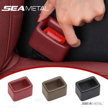 SEAMETAL Car Seat Belt Buckle Cover Anti Scratch Seatbelt Button Protector Seat Belt Protection Cover Car Interior Accessories