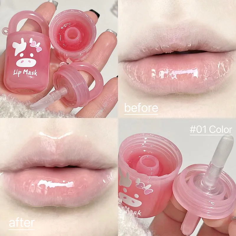 Lip Oil Night Sleep Maintenance Care Peach Jelly Lip Balm Moisturizing Long Lasting Anti-Cracking Plumper Korean Cosmetics