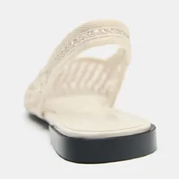 Tissage maille respirant Mules sandales pour femmes été nouveau Slingback chaussures de plage décontracté bout carré mode ballerines dames 5