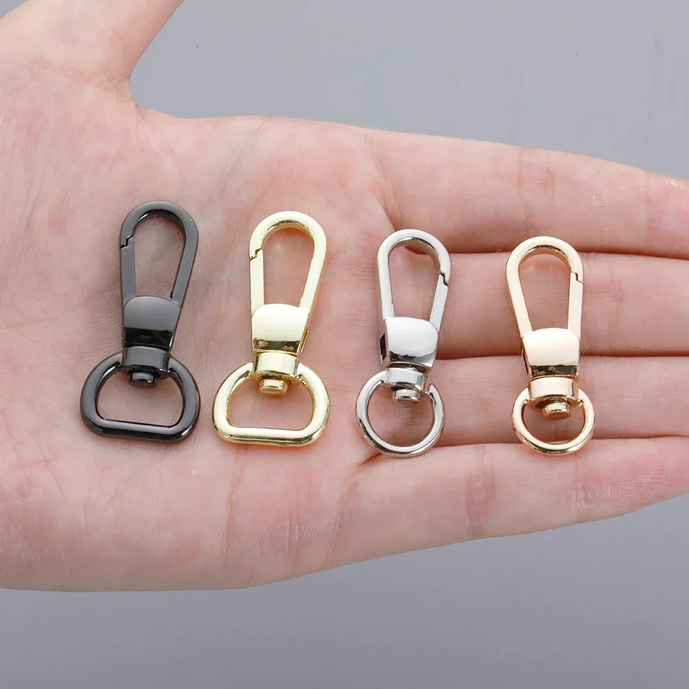 100pcs Metal Swivel O-ring Eye Snap Hook Trigger Clasps Clips for Leather Craft Bag Strap Belt Webbing Keychain Small Size