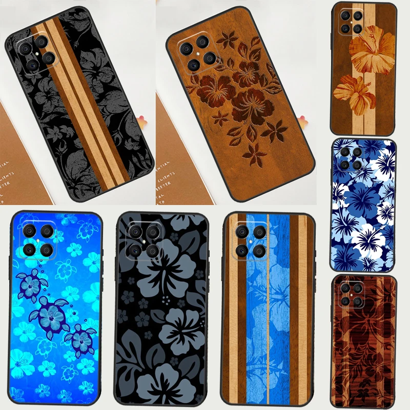 Hibiscus Retro Hawaiian Flower For Honor 50 X7 X8 X9 Custodia Per Huawei P30 Pro P50 P20 P40 Lite P Smart Z 2019 Nova 9 5T