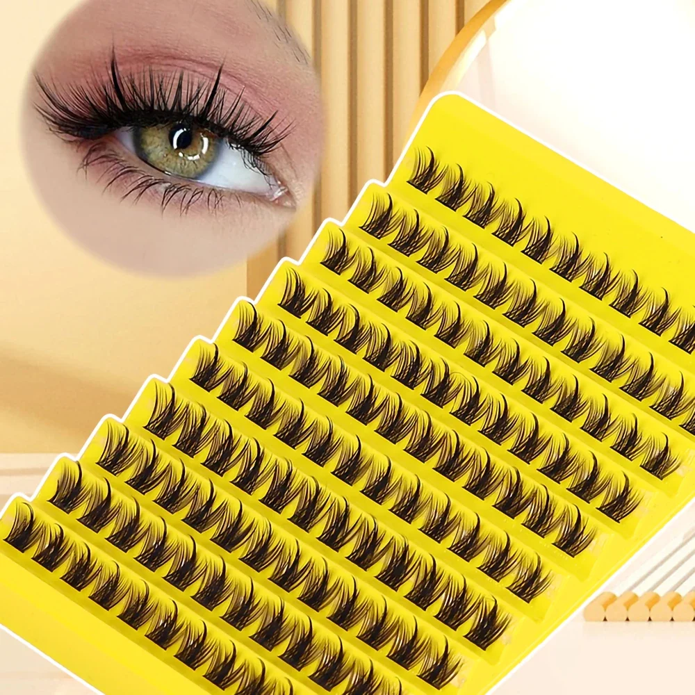 

Cluster Lashes 120 Bundles Natural Eyelash extension Volume Individual Lashes Mixed Tray Faux Mink Lashes
