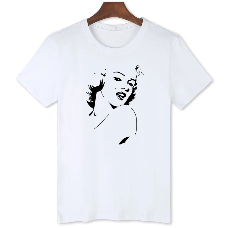 

Famous sexy beauty Monroe T-shirt for Men American personalized fashion street top tees Men's casual shirt B1-35