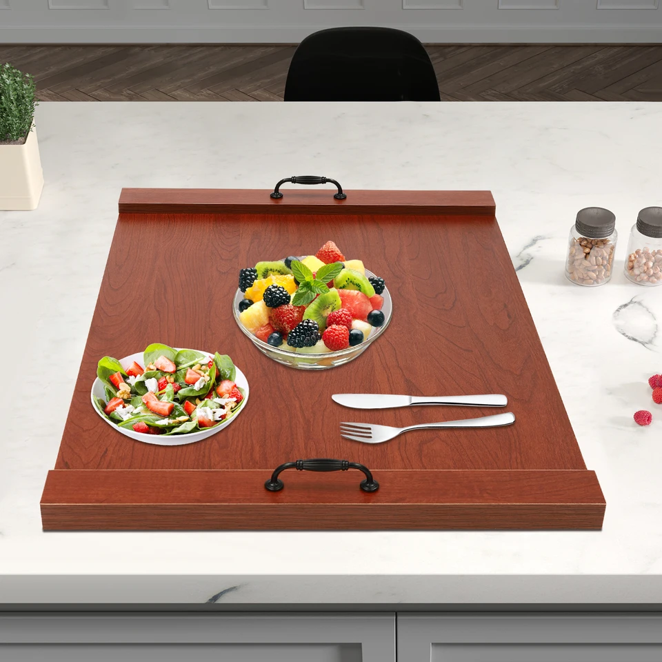 Wooden Countertop Rectangle Stove Cover Tray