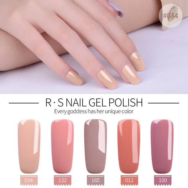 5Pcs/set Spring Color UV Gel Nail Polish Nail Art Nude Pink Green