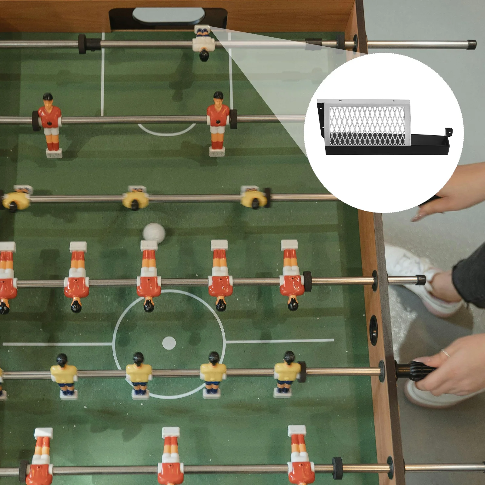 Mini Foosball Table Parts 1 Small Soccer Storage Box Plastic Mesh Football Goal Net Compact Portable Family Game Accessory