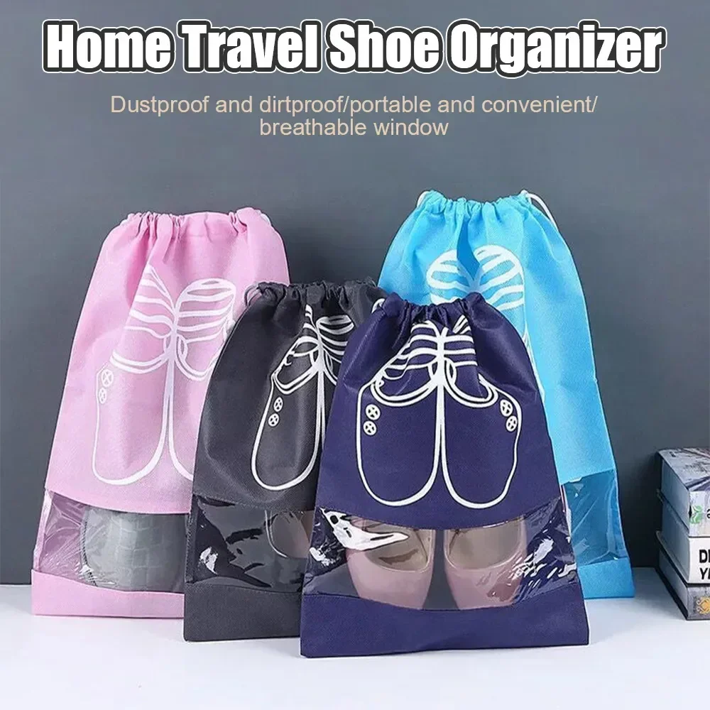 10pcs Dustproof Shoes Storage Bag, Portable Travel Storage Pouch