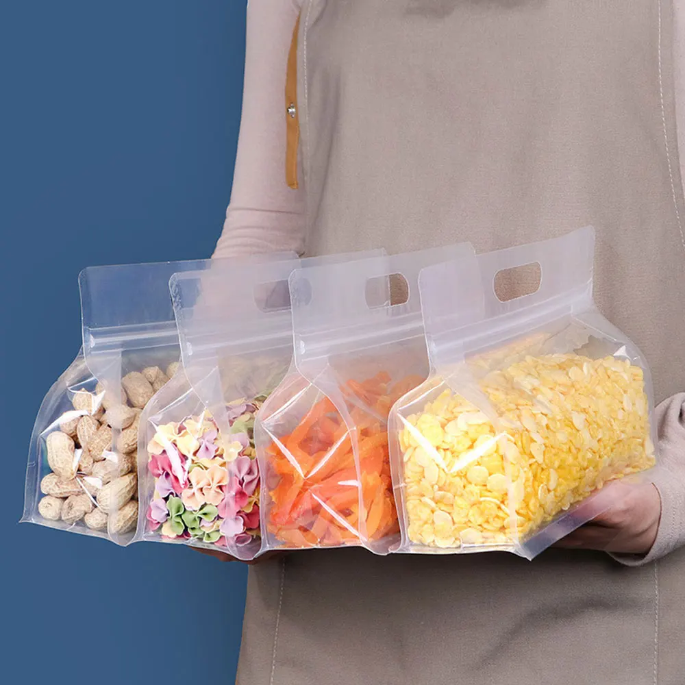 

2Pcs Food Storage Containers Reusable Leakproof Containers Stand Up Zip Shut Bag Cup Fresh Bag Food Storage Bag Fresh Wrap