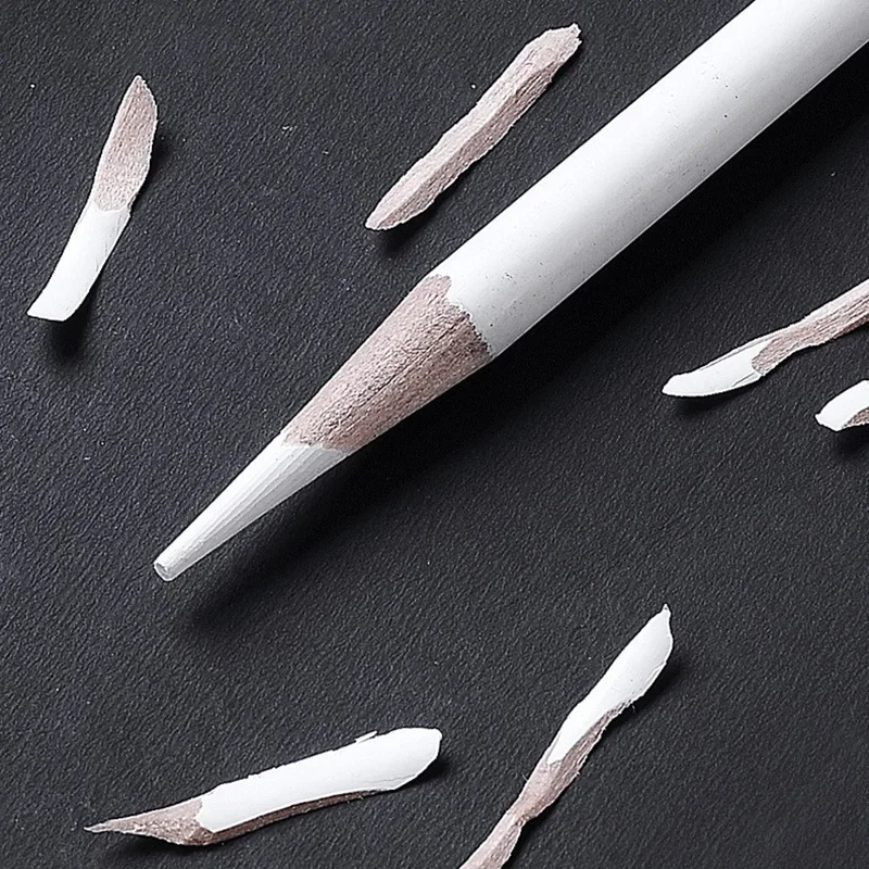 6Pcs Professional Sketch Charcoal Pencil Black/White 4mm Core High-gloss Drawing Sketching Pencil for Art Supplies 6