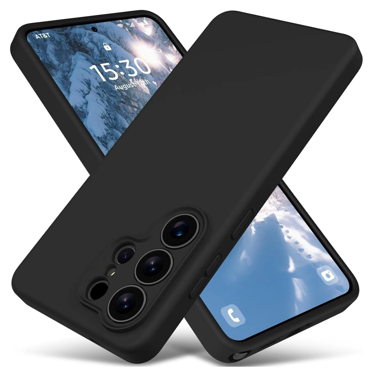 Liquid Silicone Shockproof Phone Case - Pure Color Soft Cover