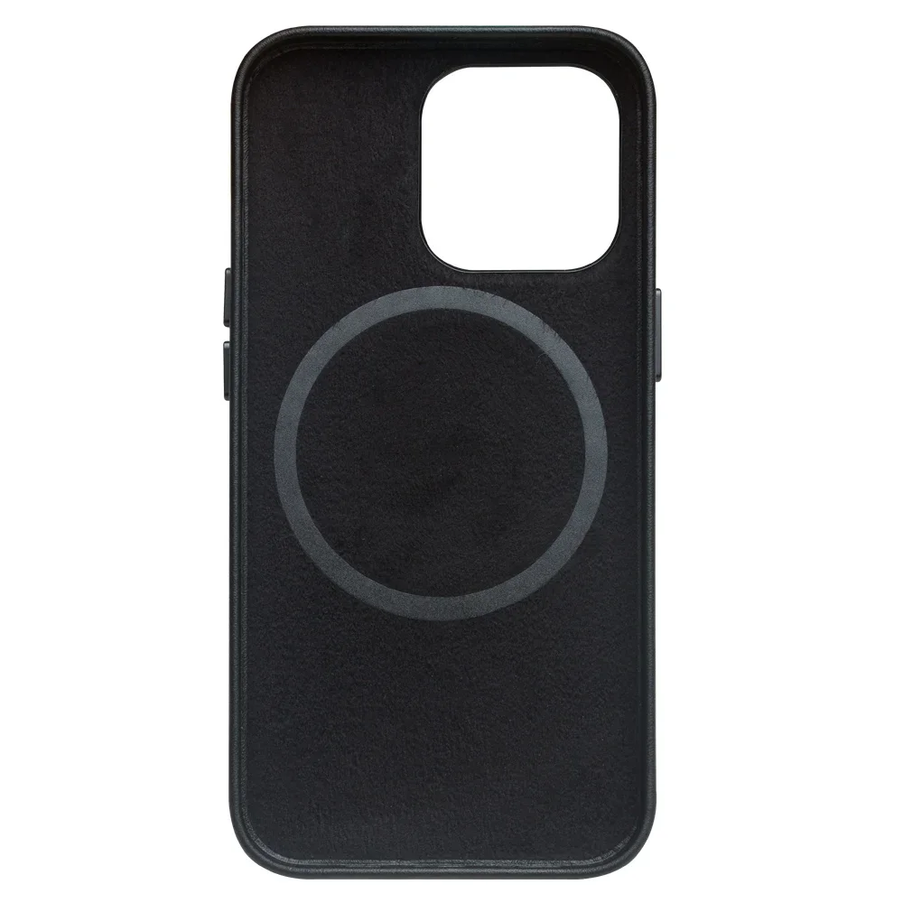 QIALINO Genuine Leather Slim Phone Case for iPhone 13 Mini Fashion Handmade Magnetic Function Back Cover for iPhone 13 Pro Max