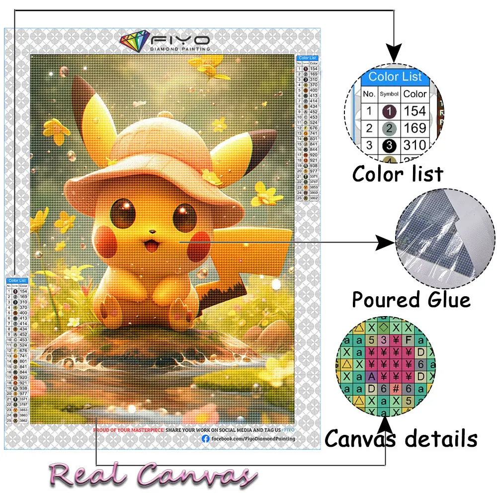 5D DIY diamond embroidery pokemon diamond painting Cross Stitch