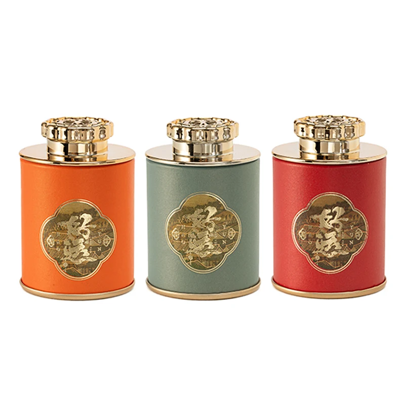Tea Tin Can Dragon Mini Empty for Household Green Black Tea Sealed Jar Portable Travel Small Packaging Box Paper Storage Can tea tin box tea canister