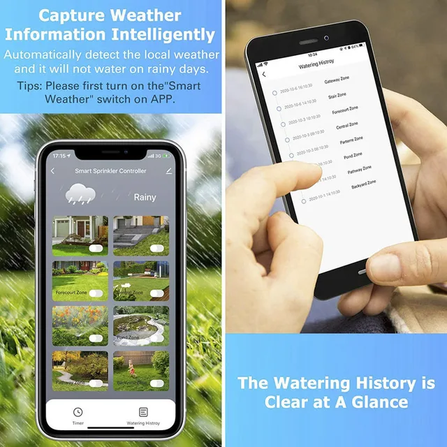 Smart Irrigation Sprinkler Controller 4/6/8-Way Water Solenoid Valve Programmable Drip Irrigation Watering Timer 2
