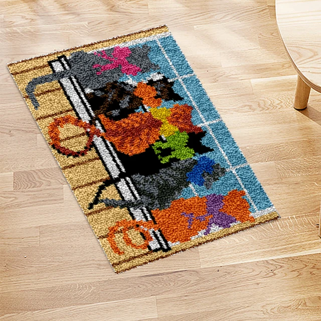 Cat Latch Hook Rug Kit 1