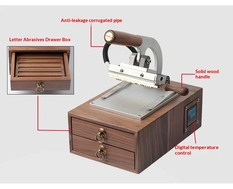 Leather Hot Foil Stamping Embossing Machine Manual Digital Logo Heat Transfer Pr