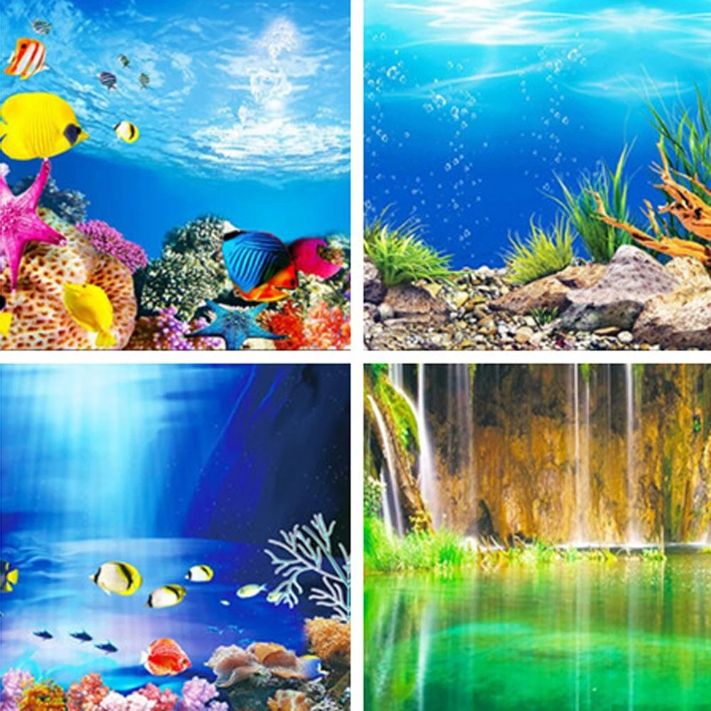 gesloten Losjes bereiden Aquarium Landscape Sticker Poster | Decoration Aquarium Accessories -  Aquarium - Aliexpress