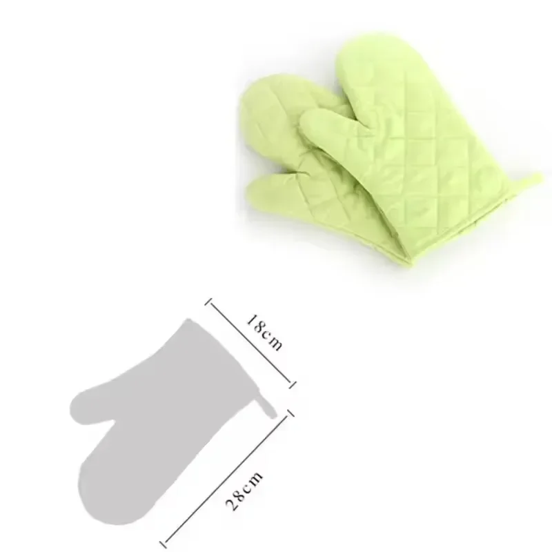 2Pcs Cotton Microwave Oven Protector Glove Oven Mitts Non-slip Heat Proof Resistant Baking BBQ Kitchen Cooking Supplies Tools