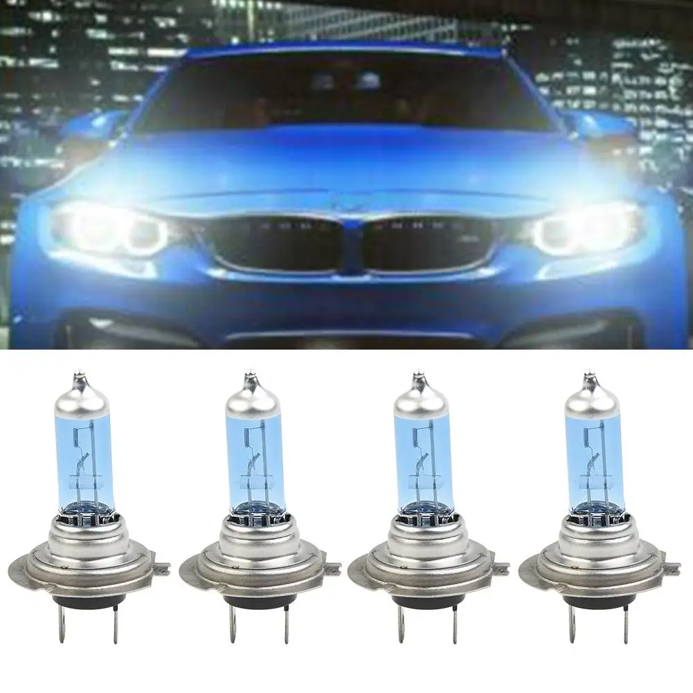 4pcs H7 Car Headlight Bulbs 100W 8500K Xenon Hid Super White Effect for Auto 12V Daytime Running