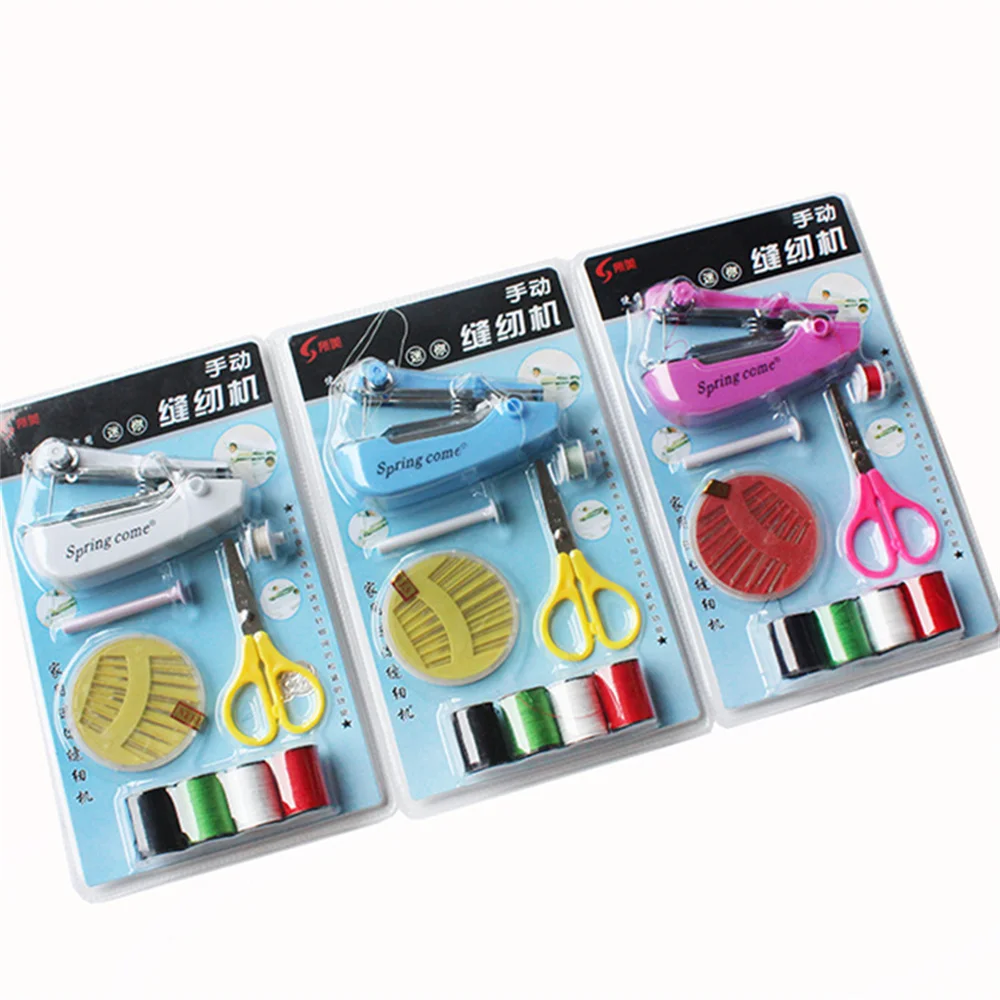 Portable Manual Sewing Machine Set Home Mini  Wholesale Factory Price  Hot Sale dress clothing paint coad shirt bag fix 3