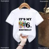 Funny 'It'S My 4rd Birthday' Boys T-Shirt Kids Fashion Cartoon New Game Sprunki Tshirt Birthday Gift Party Costume Top For Boys 4
