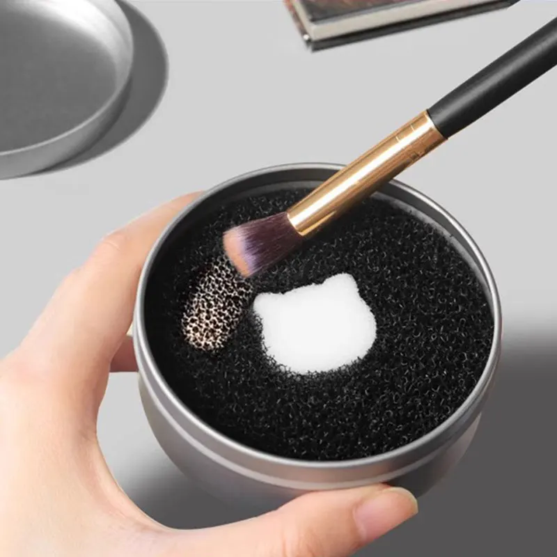 Makeup Brush Cleaner Sponge Remover Color Off Activated Carbon Sponge Quick Cleaning Powder Tool Cosmetic Brush Dry Wash Box