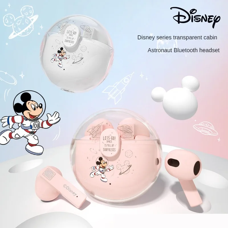 

Беспроводные наушники Disney TWS, милая Bluetooth-гарнитура V5.3 для занятий спортом, стерео музыка, шумоподавление