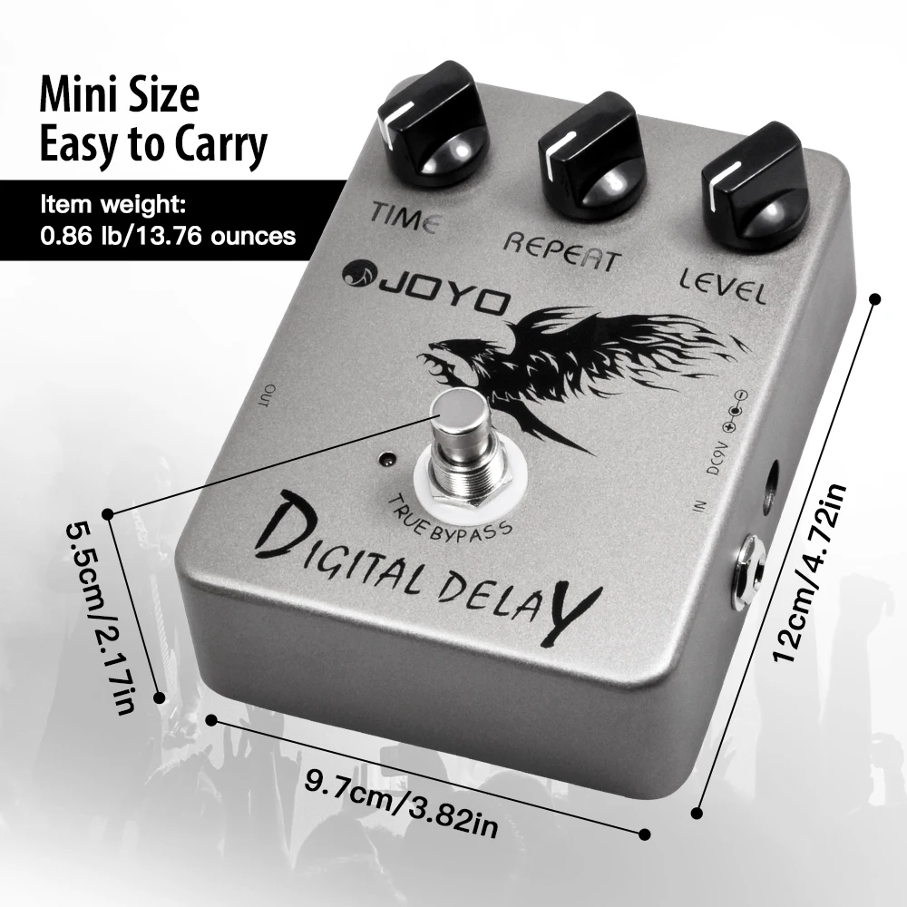 JF-08 DIGITAL DELAY Guitar Pedal Analog-Style Delay with Filter Circuit 25ms to