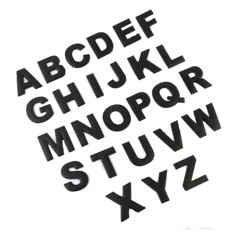 Car Sticker 3D Auto Metal Letter Emblem DIY Digital Alphabet 1PC 25mm Accessory
