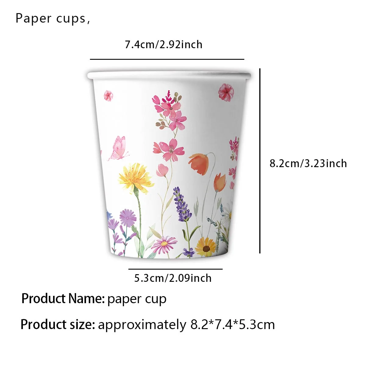 Elegant Floral Butterfly Disposable Party Set - Plates & Cups