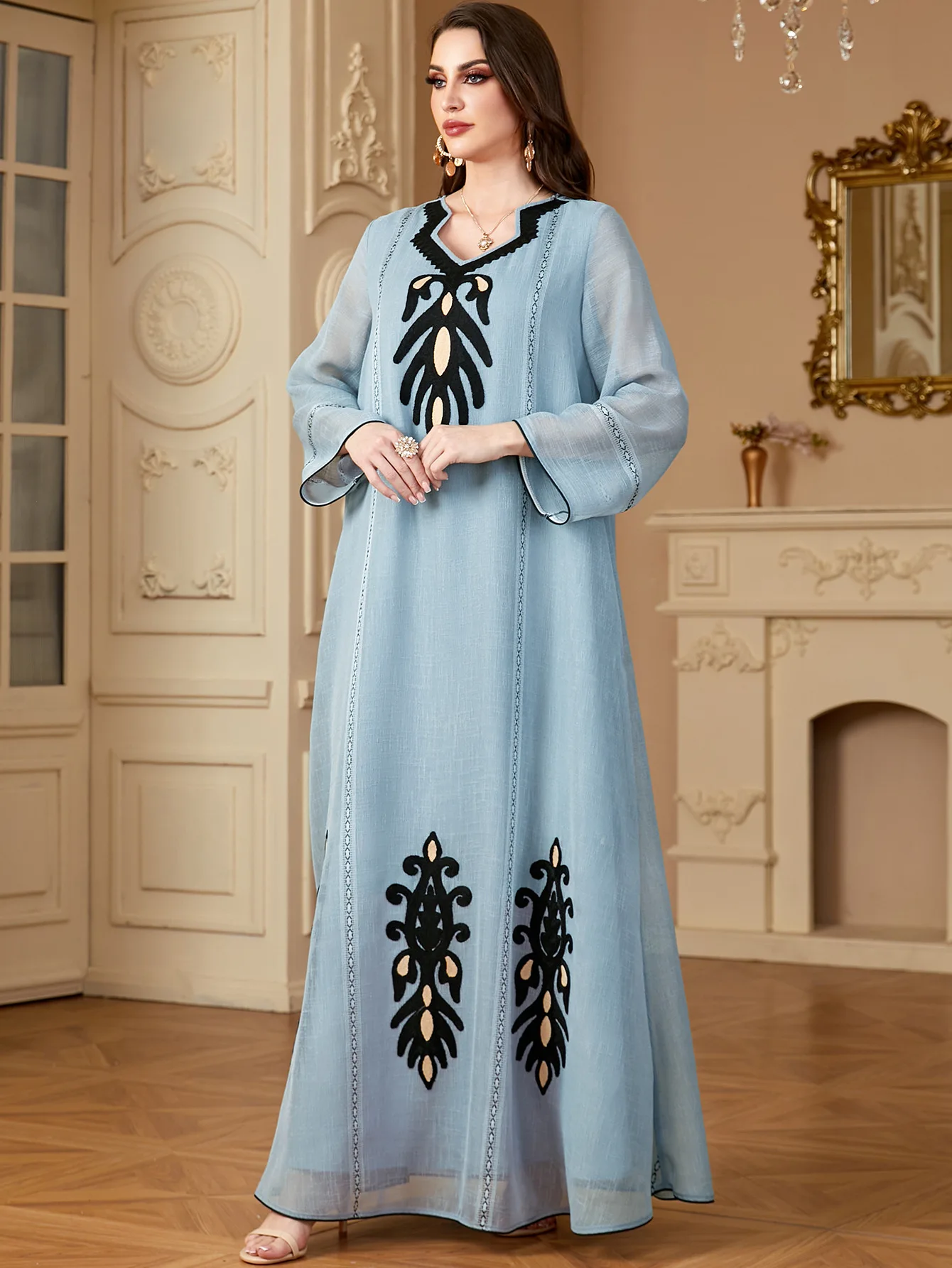 فستان رمضان المغرب المطرز للنساء فساتين الحفلات الإسلامية عبايات جلابية دبي عيد الإسلام فيستدوس السعودية رداء طويل