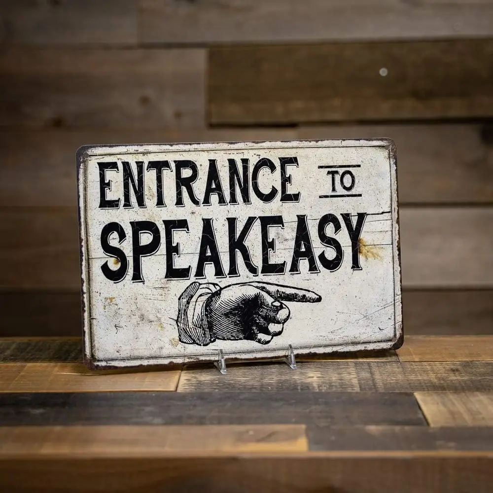Entrance to Speakeasy Sign Decor Speak Easy Signs Great Gatsby Prohibition  Decorations Rustic Farmhouse Roaring 20s - AliExpress