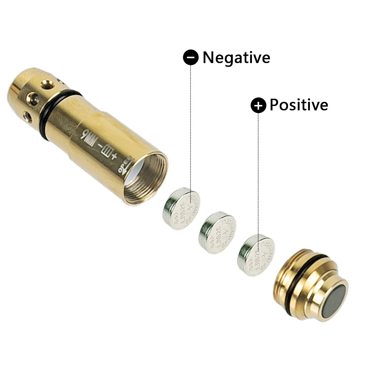 9x19mm Laser Training Bullet or Bore Sight 2 in 1 Dual Purpose Laser Sight Pointer for Dry Fire 9mm Training Bullets 9mm laser pointer laser sight red dot laser sight laser bore sight dry fire laser trainer