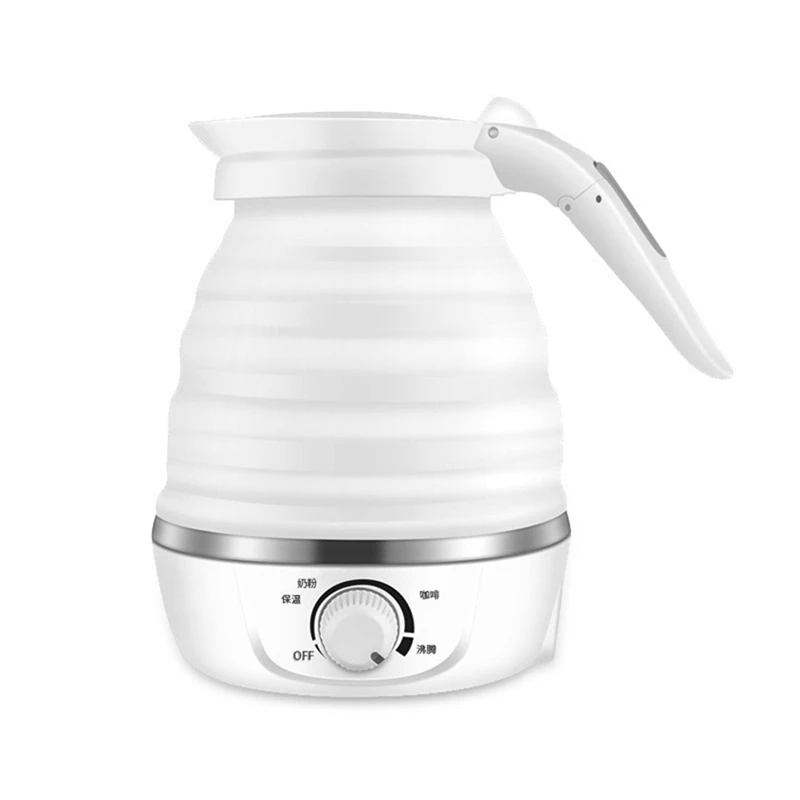 Travel Foldable Electric Kettle 800W Fast Boiling Portable Silicone Kettle 600Ml 110V US Plug